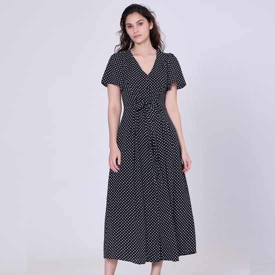 Polka dot flared shirt-dress - Image 2