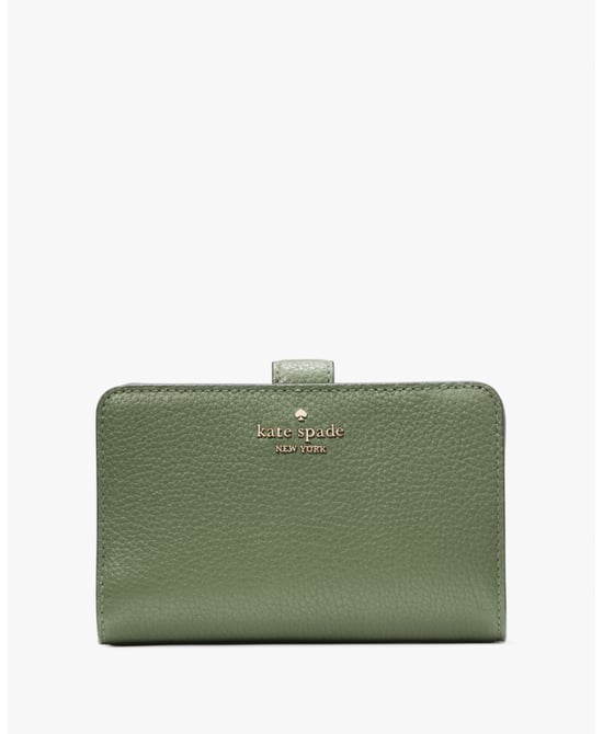 Lena Pebbled Leather Medium Compact Bifold Wallet