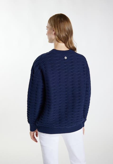 Dreimaster Knitted pullover women marine - Image 4