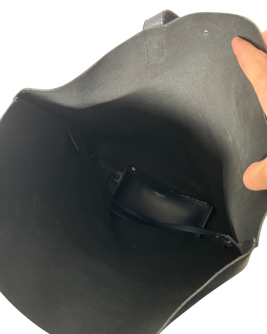 Saint Laurent Bold Shopping Tote Bag in Black Calfskin Leather - Image 5