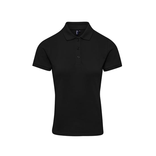 Premier Womens/Ladies Coolchecker Plus Polo Shirt (Black) - Image 1