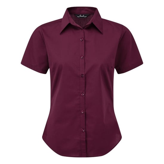 Premier Short Sleeve Poplin Blouse / Plain Work Shirt (Aubergine) - Image 1