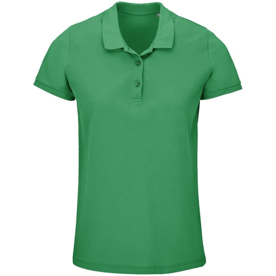 SOLS Womens/Ladies Planet Piqué Organic Polo Shirt (Spring Green) - Image 1