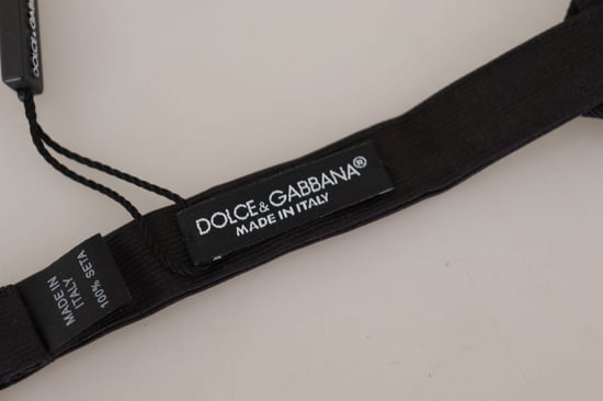 Dolce & Gabbana Black 100% Silk Adjustable Neck Papillon Men's Tie