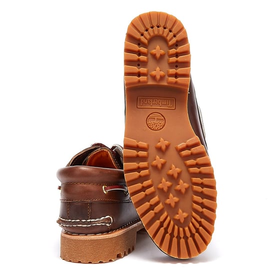 Timberland Mens Brown Traditional 3 Eye Classic Boat Shoes - Image 4