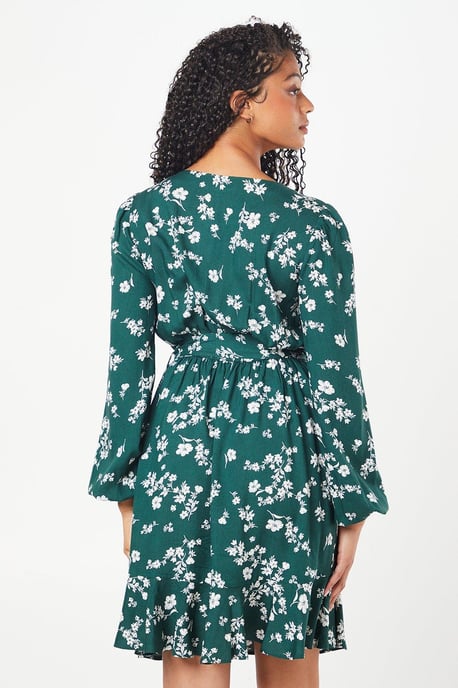 Tall Ditsy Floral Print Belted Mini Dress - Image 3