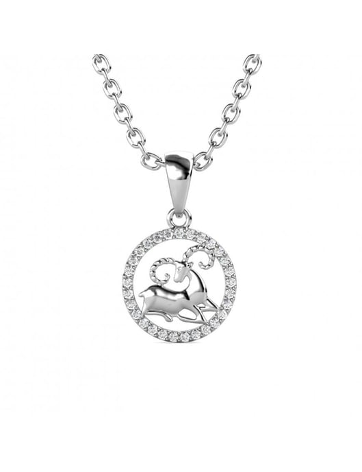 Colgantes del Zodíaco Aries - Plata y Cristal - Image 1