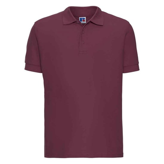 Russell Mens Ultimate Cotton Pique Polo Shirt (Burgundy) - Image 1
