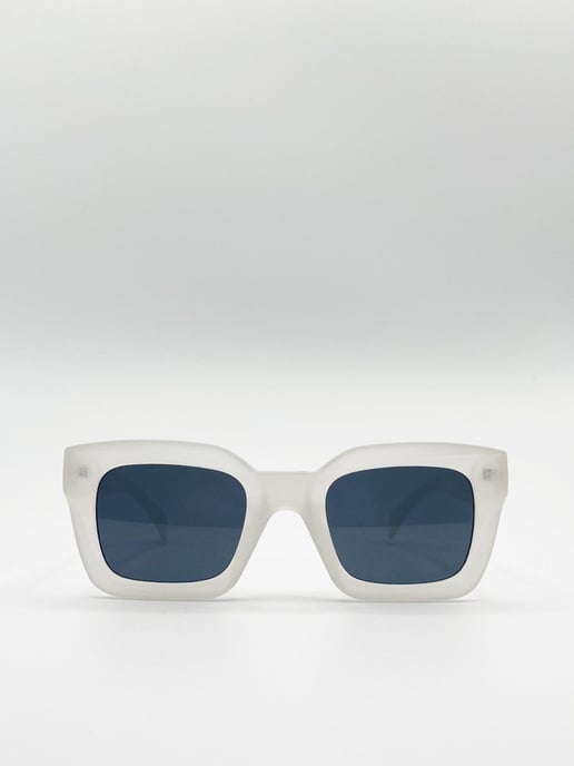 Oversized Matte Clear Frame Cat Eye Sunglasses