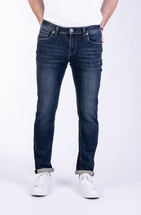 Gordan Mens Trousers blue denim Slim Fit