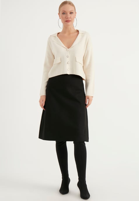 Wool Look Midi Skirt - Image 1