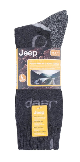 JEEP - 4 Pares de Calcetines de Lujo Anti Ampollas Acolchados para Hombre - Image 2