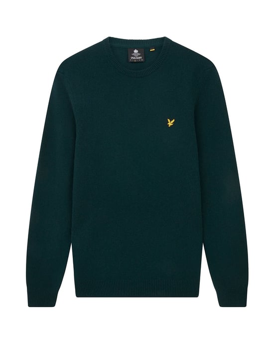Jersey de Cuello Redondo de Algodón y Merino Lyle & Scott en Verde - Image 5