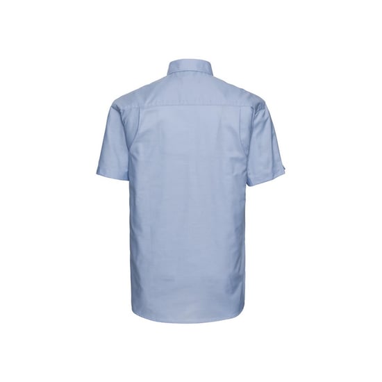 Russell Collection Mens Oxford Easy-Care Short-Sleeved Shirt (Oxford Blue) - Image 2