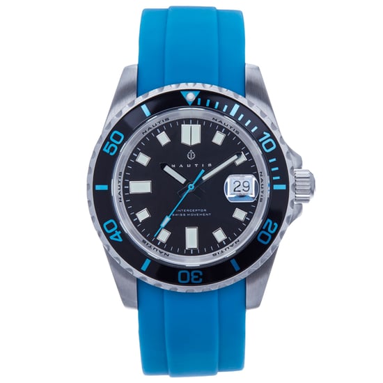 Nautis Interceptor Box Set with Interchangable Bands and Date Display - Light Blue