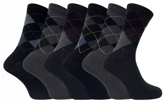 6 pares de calcetines de algodón con estampado de colores para hombre - Image 2