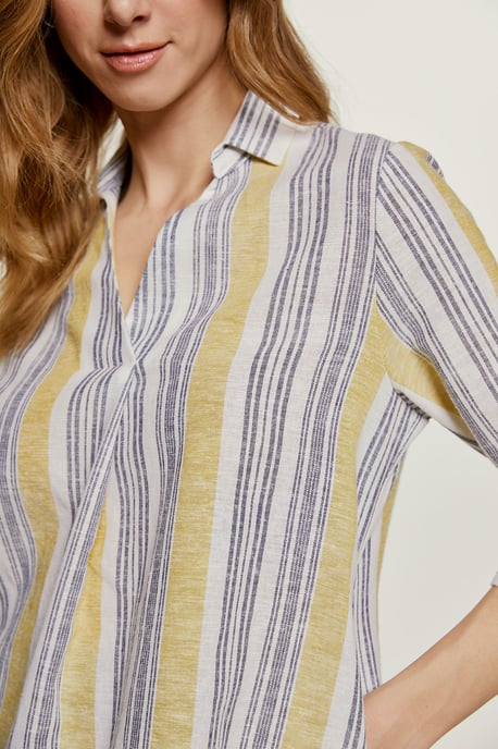 Striped Linen Style Top with Pockets