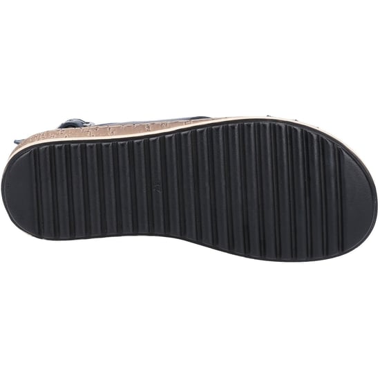 Hush Puppies Womens/Ladies Elena Leather Wedge Sandal (Navy) - Image 3