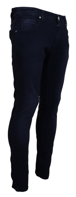 Jeans de denim casual azul de algodón para hombre con corte ajustado y tapered Acht - Image 2