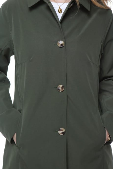 Jennifer Single Breasted Basic Mac in Forest Night Green