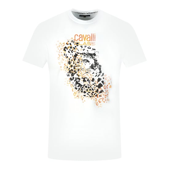Camiseta Blanca Silueta de Leopardo Cavalli Class - Image 1