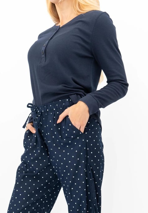 Conjunto de pijama de franela de lunares marinos para mujer de GAP - Image 4