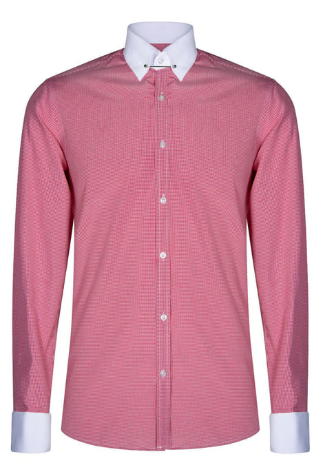 Mens Club Collar Red Shirt 1920s Peaky Blinders With Bar Poplin Pin Smart Casual