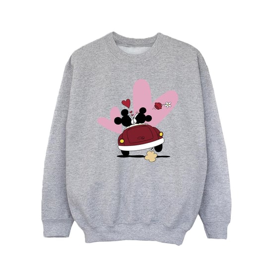Disney Girls Mickey Mouse Car Print Sweatshirt (Sports Grey)