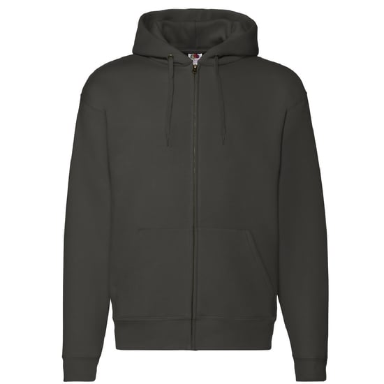 Fruit Of The Loom Mens Zip Through Hooded Sweatshirt / Hoodie (Charcoal) - Image 1