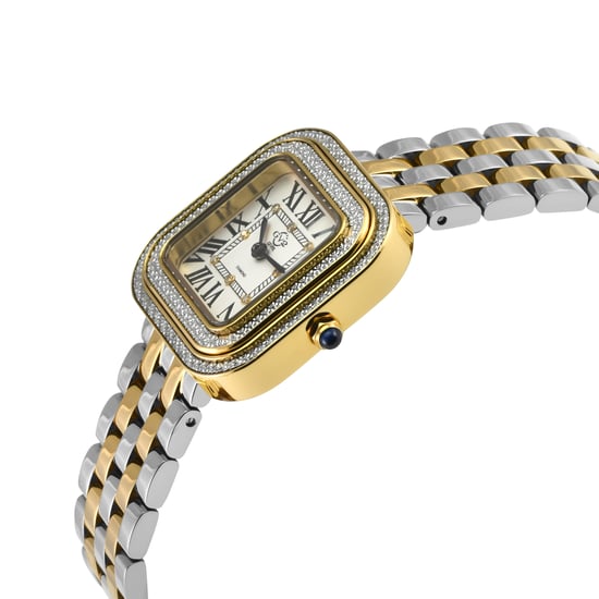 GV2 Bellagio Women's Swiss Made Diamond Watch, Silver-White Dial, Two toned SS/IPYG Bracelet - Image 3