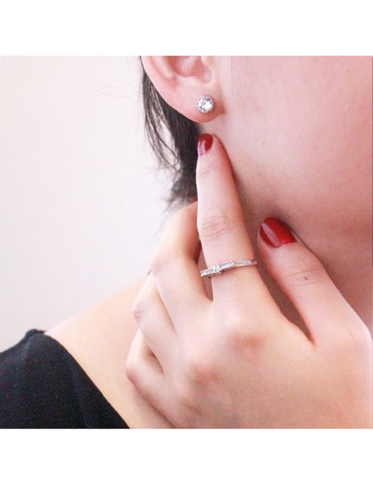 Pendientes Luna - Plata y Cristal - Image 6