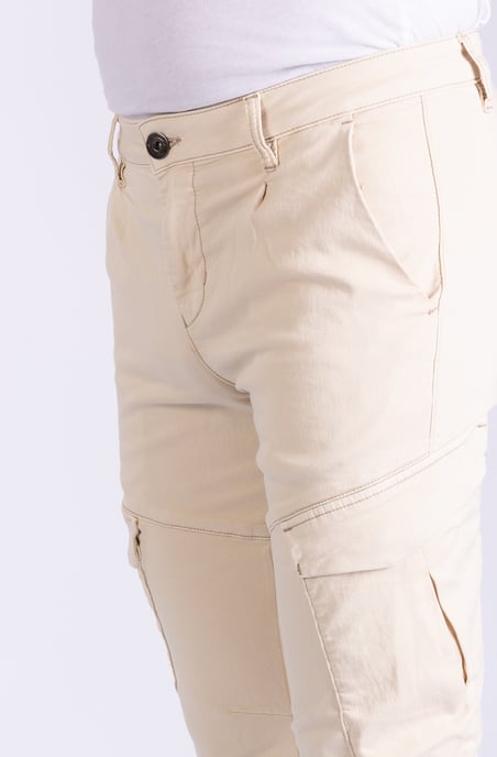 Cliff Mens Cargo Trousers Navy Slim Fit