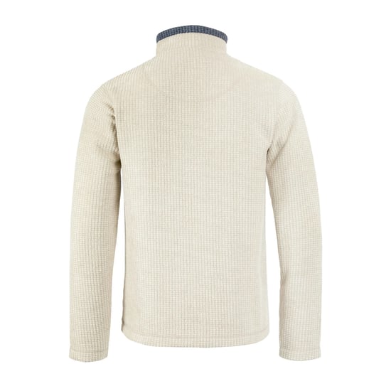 Weird Fish Mens Newark Grid Eco Friendly Quarter Zip Fleece Top (Ecru) - Image 2