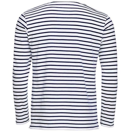 SOLS Mens Marine Striped Long-Sleeved T-Shirt (White/Navy) - Image 2