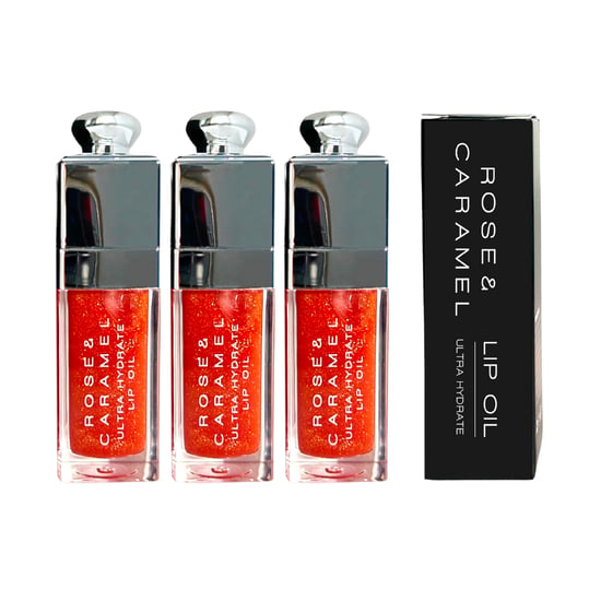 3 x Rose & Caramel Lip Oil 7.5ml - Mars