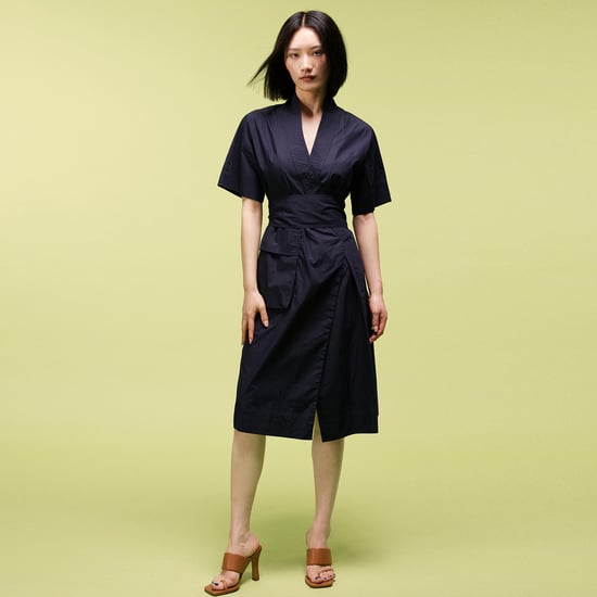 Cotton kimono wrap dress