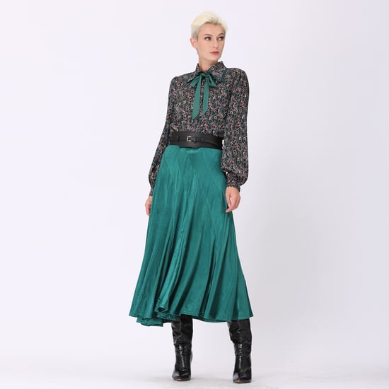 Very flared long velvet skirt - Image 2