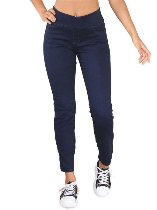 Enzo | Womens Wider Waist Jeans - Indigo