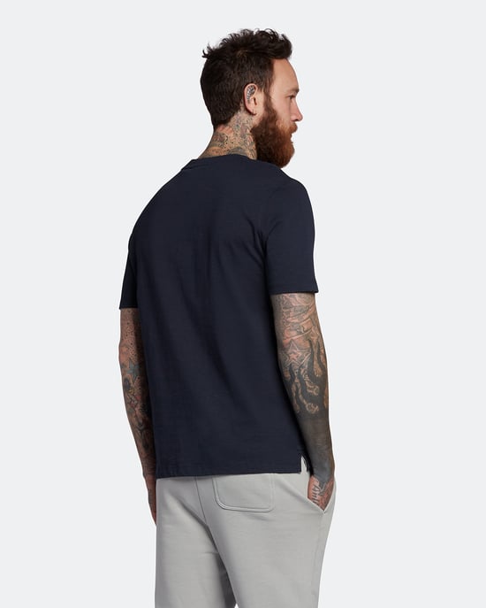 Camiseta flameada lisa en azul marino oscuro de Lyle & Scott - Image 3