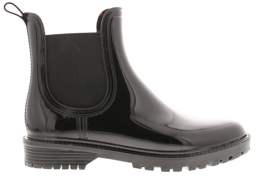 Platino Womens Ankle Wellies Splash Slip On black