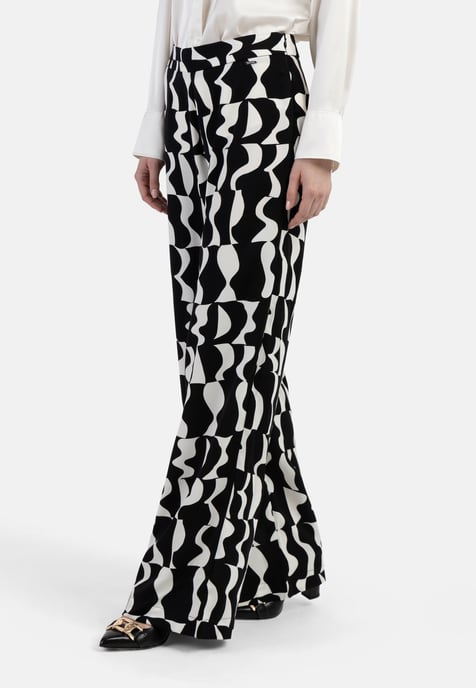 Dreimaster fabric trousers women black white - Image 3