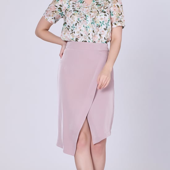 Asymmetric crossed panel skirt - Image 1