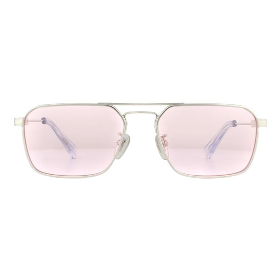 Police Rectangle Mens Shiny Palladium Pink Sunglasses
