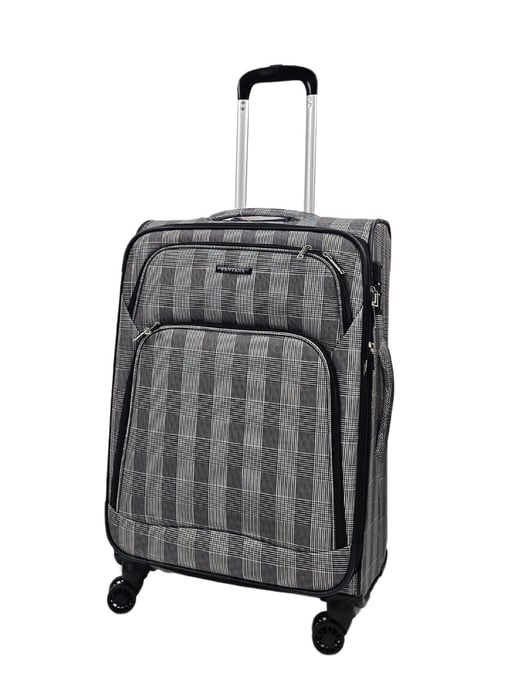 Lightweight Suitcases 8 Wheel Luggage Stripes Travel Soft Bags