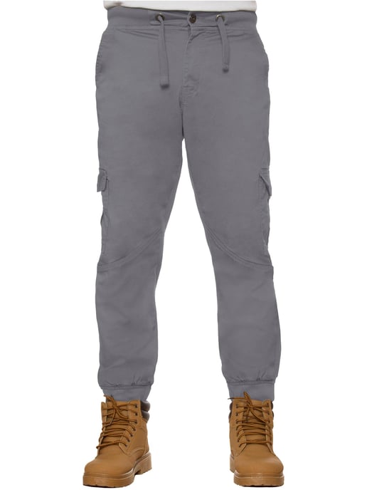 Enzo | Mens Cuffed Cargo Jean Joggers - Image 2