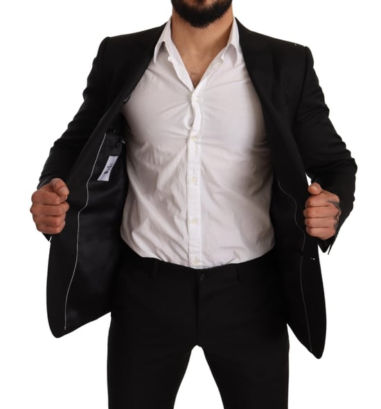Traje de dos piezas MARTINI SLIM FIT de cuadros negros para hombre de Dolce & Gabbana - Image 5