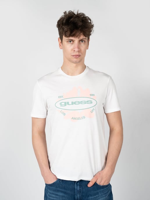 Guess T-Shirt LA Logo del hombre Blanco - Image 3