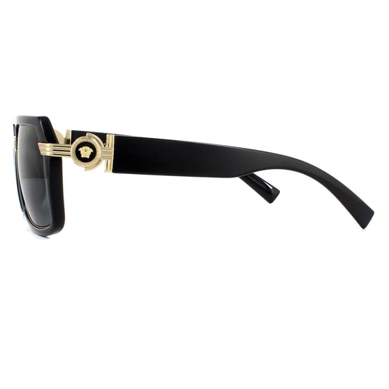 Gafas de sol de hombre Versace Square negras y gris oscuro - Image 3