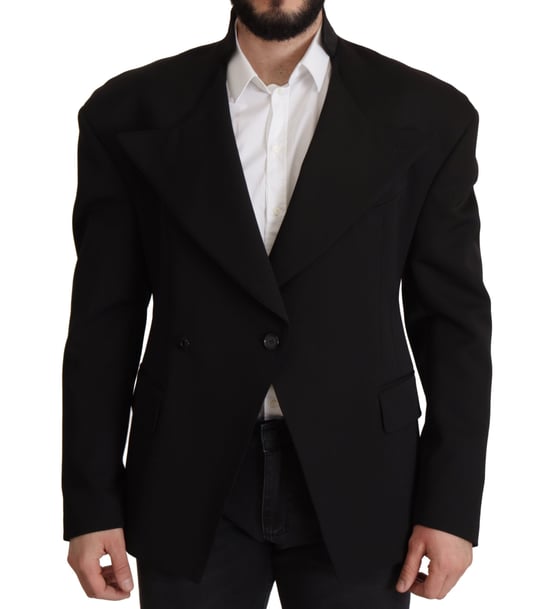 Blazer para hombre de lana negra de un solo botón de Dolce & Gabbana - Image 1