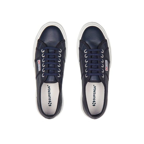 Superga Unisex Adult 2750 Efglu Leather Trainers (Blue Navy)